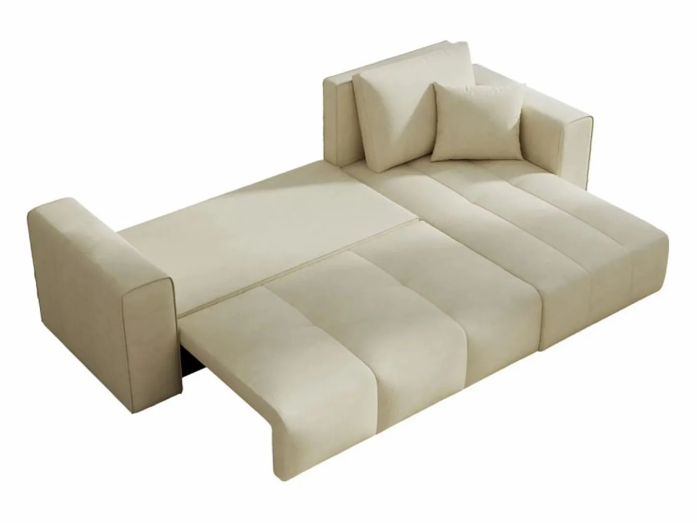 Sofá de esquina convertible de 4 plazas en terciopelo BRIGHTON con almacenamiento - Estilo contemporáneo, estructura de madera maciza^Concept-Usine Outlet