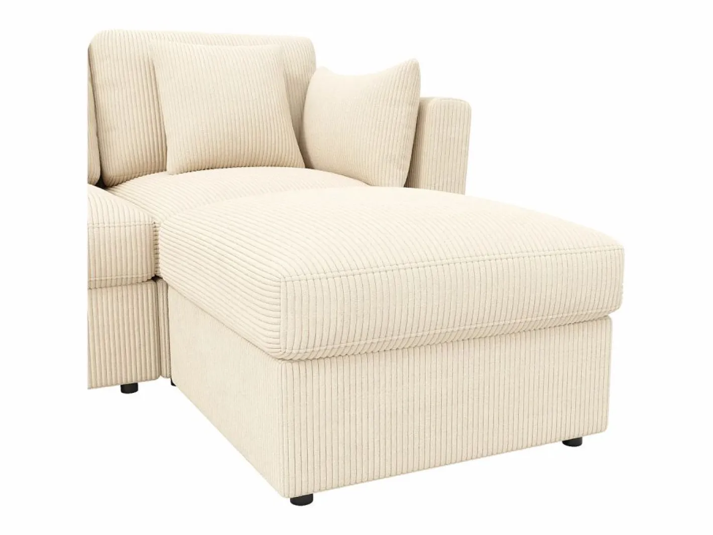 ModernLuxe Sofá de esquina en forma de U - 6 plazas - con reposabrazos ajustables - con reposapiés desmontable - Pana acanalada - Beige Sale