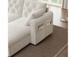 Sofá de esquina moderno en L - Con espacio de almacenamiento - Ajustable a izquierda y derecha - Con bolsillos laterales de almacenamiento - Terciopelo - ​​​^ModernLuxe Sale