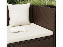 Sofá de jardín con cojines ratán sintético marrón^vidaxl Best