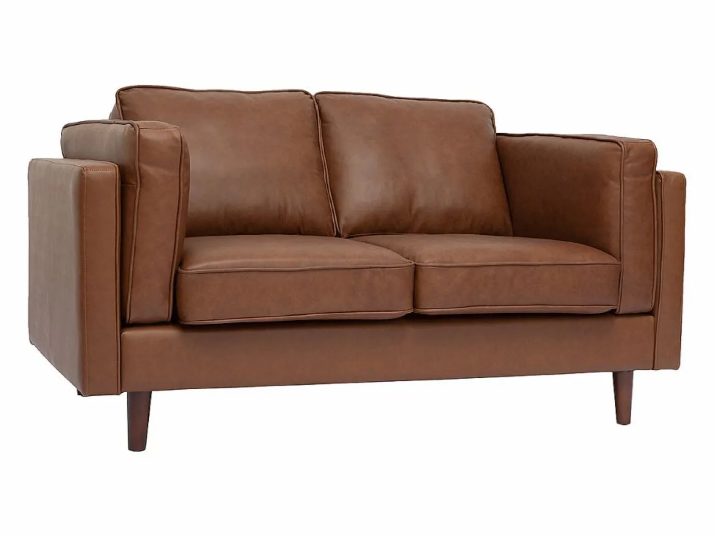 Miliboo Sofá de piel de búfalo 2 plazas vintage marrón BRADLEY Marru00f3n Best
