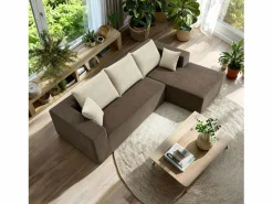 Sofá de salón Luna 3 plazas - marrón arena derecha^ Discount