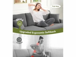 Sofá de terciopelo acanalado de 3 salones, sofá derecha acolchado moderno grande con asientos profundos adicionales de 53 cm - 2 cojines - 220x76x84cm -^DripeX