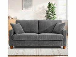 DripeX Sofá de terciopelo acanalado de 2 a 2 años, sofá derecha acolchado moderno grande con asientos adicionales de 56 cm - 2 cojines - 178x76x89cm - Gris Clearance