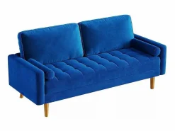 DripeX Sofá Vintage|Sofás Chesterfield|Sofá de terciopelo de 2 asientos, sofá mini dormitorio con reposabrazos, pies de madera cónicos, sofá fijado un respaldo bajo