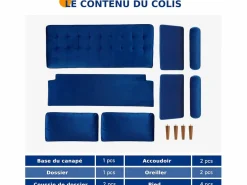 DripeX Sofá Vintage|Sofás Chesterfield|Sofá de terciopelo de 2 asientos, sofá mini dormitorio con reposabrazos, pies de madera cónicos, sofá fijado un respaldo bajo