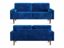 DripeX Sofá Escandinavo|Sofá de terciopelo derecho y madera maciza - 3 lugares - carga máxima 300 kg - 176x78x85cm
