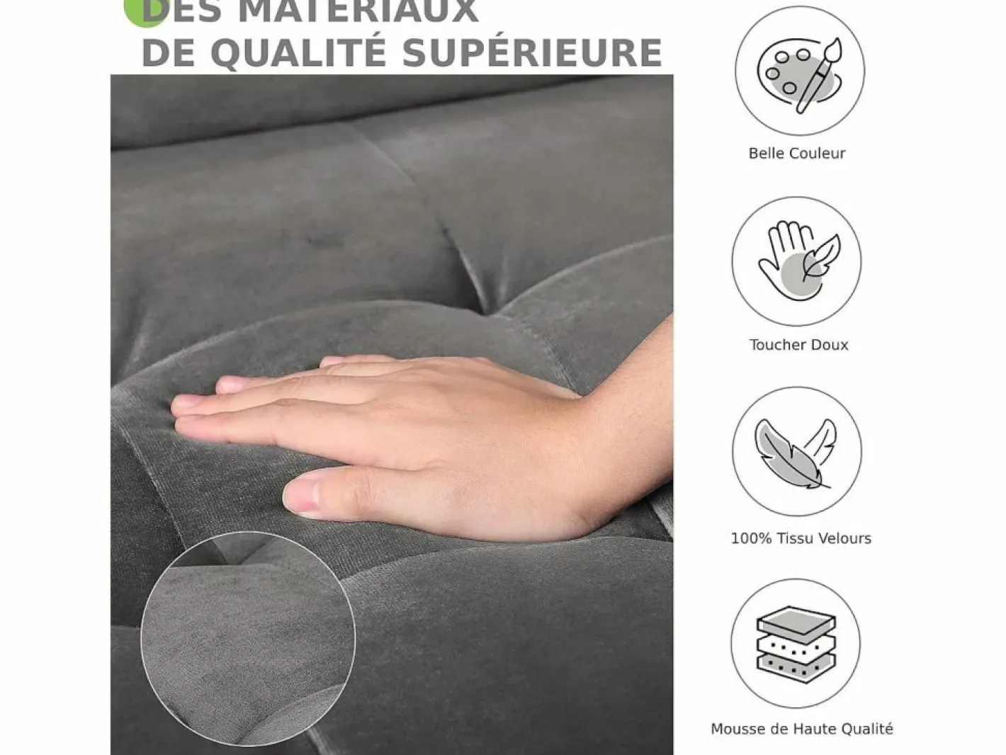 Sofá de terciopelo de 2 salones, sofá mini dormitorio, con reposabrazos y pies cónicos, una espalda baja - 148.5x78x85cm^DripeX Online