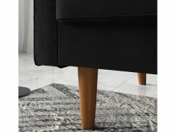 DripeX Sofá de terciopelo de 2 a 2 -Seaz, sofá de sala de estar moderna, con reposabrazos y pies bajos, una espalda baja - 148.5x78x85cm Negro Sale