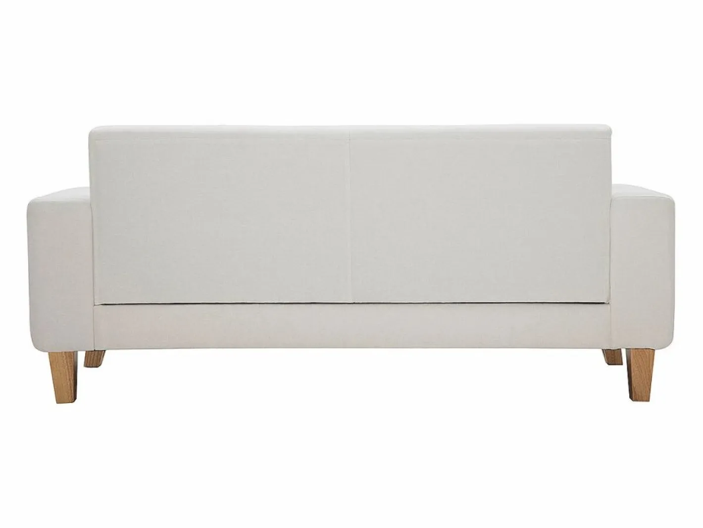 Miliboo Sofá diseño 3 plazas roto patas madera FJORD Blanco New