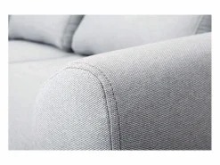 Miliboo Sofá diseño 2 plazas tejido gris y patas en roble EKTOR Gris claro New
