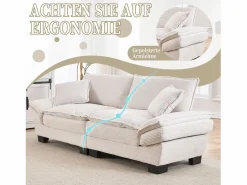 Sofá doble moderno y sencillo - 224 x 81 x 81 cm - con edredón - terciopelo -^Merax New