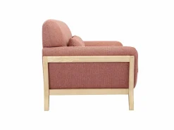Sofá escandinavo de 3 plazas de tela de terciopelo texturizado color y madera clara YOKO^Miliboo Discount