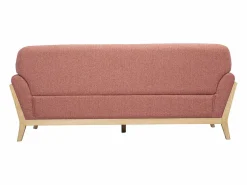 Sofá escandinavo de 3 plazas de tela de terciopelo texturizado color y madera clara YOKO^Miliboo Discount