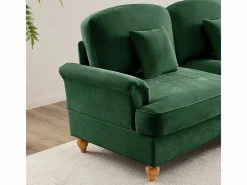 DripeX Sofá Esquina Modular 4 Plazas en U - Chenille - Funda Extraíble y 2 Pufs - 350x140x93cm - Verde Clearance