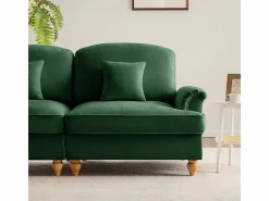 DripeX Sofá Esquina Modular 4 Plazas en U - Chenille - Funda Extraíble y 2 Pufs - 350x140x93cm - Verde Clearance