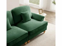 DripeX Sofá Esquina Modular 3 Plazas Chenille - Funda Extraíble y Puf Móvil - 272x140x93cm - Verde Online