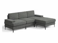 Sofá Esquinero 3 Plazas en Chenilla - con Puff - Carga Máx. 650kg - 244x146x83cm -^DripeX New