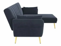 Hauss Spole Sofás Chesterfield|Sofá esquinero convertible de 3 plazas - Terciopelo -