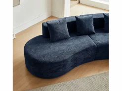 Sofá esquinero de 3 plazas con cojines - Diseño curvo - Tejido de terciopelo^Hauss Spole New
