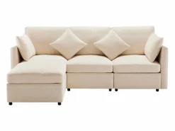 ModernLuxe Sofá Modular|Sofá esquinero de 3 plazas - con reposapiés modular - chenilla -