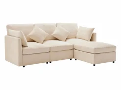 ModernLuxe Sofá Modular|Sofá esquinero de 3 plazas - con reposapiés modular - chenilla -