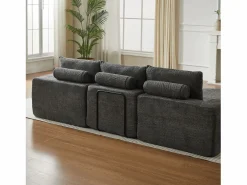 Hauss Spole Sofá esquinero de 3 plazas con chaise longue y 3 cojines - Tejido chenilla Gris Sale