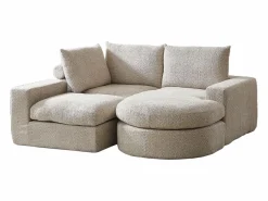Sofá esquinero de 3 plazas con chaise longue y 3 cojines - Tejido chenilla^Hauss Spole Best