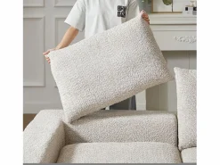Sofá esquinero de 3 plazas con chaise longue y 3 cojines - Tejido chenilla^Hauss Spole Best