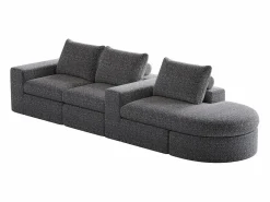 Sofá - 3 Plazas|Sofá Cama|Sofá esquinero - Sofá de 3 plazas con 3 cojines y 2 reposacabezas - chenilla