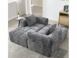 Sofá Rinconera|Sofá esquinero - Sofá recto con bolsillos de almacenamiento y 3 cojines - con chaise longue y reposabrazos