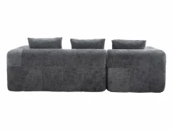 Sofá Rinconera|Sofá esquinero - Sofá recto con bolsillos de almacenamiento y 3 cojines - con chaise longue y reposabrazos
