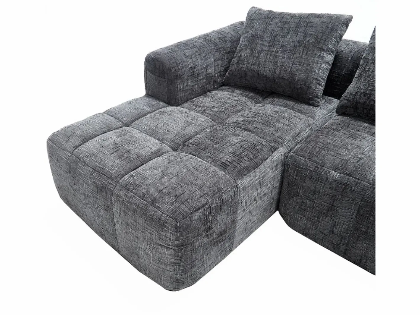 Sofá Rinconera|Sofá esquinero - Sofá recto con bolsillos de almacenamiento y 3 cojines - con chaise longue y reposabrazos