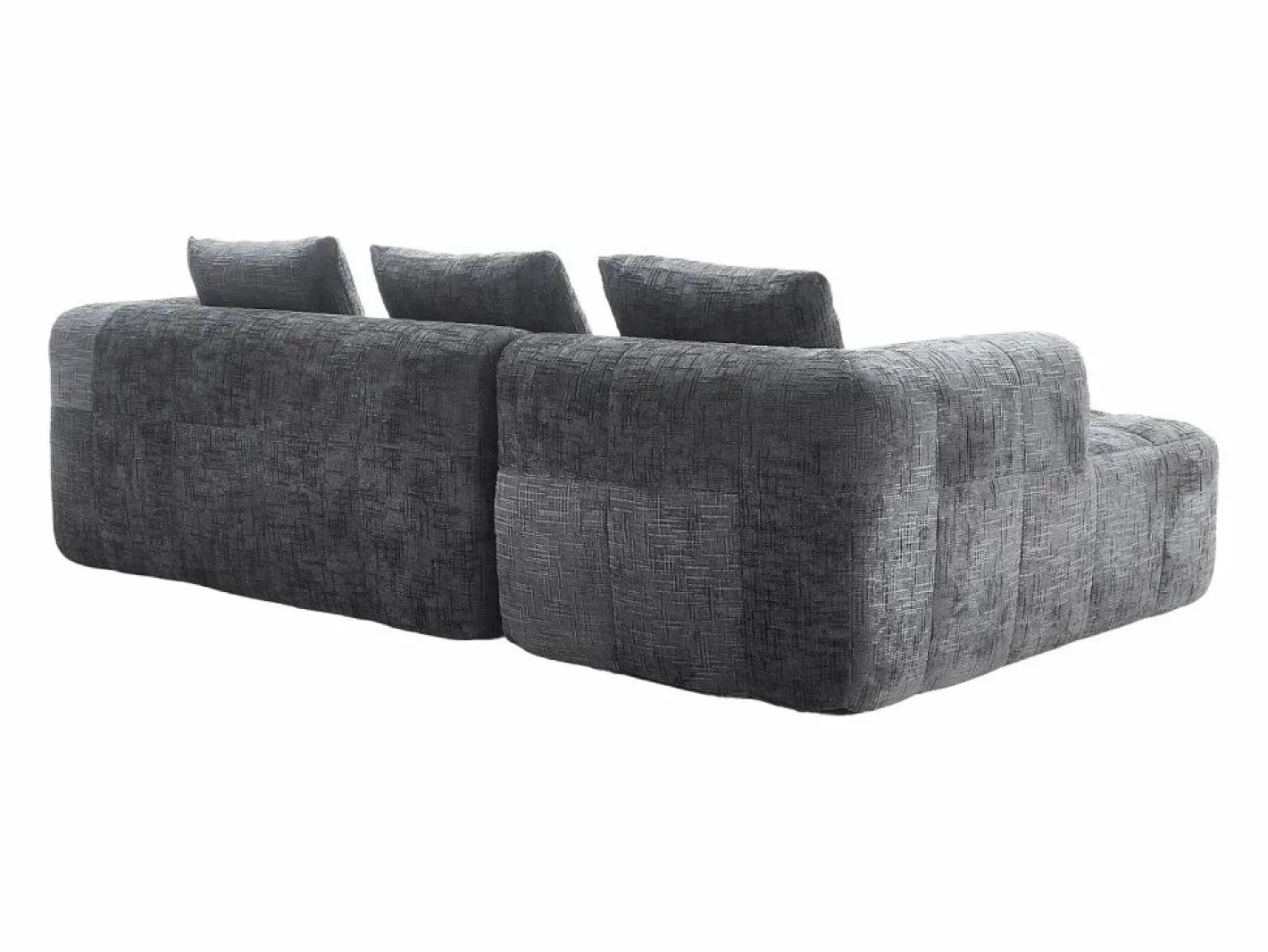 Sofá Rinconera|Sofá esquinero - Sofá recto con bolsillos de almacenamiento y 3 cojines - con chaise longue y reposabrazos