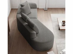 DripeX Sofá Esquinero Izquierdo Moderno Súper Grande 4 Plazas, con 4 Cojines, Chaise Longue Curva, Tejido Chenilla, Gris claro Discount