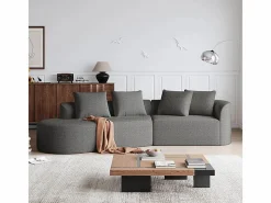 DripeX Sofá - 4 Plazas|Sofá Rinconera|Sofá Esquinero Izquierdo Moderno Súper Grande 4 Plazas, con 4 Cojines, Chaise Longue Curva, Tejido Chenilla,