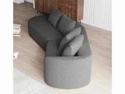 DripeX Sofá - 4 Plazas|Sofá Rinconera|Sofá Esquinero Izquierdo Moderno Súper Grande 4 Plazas, con 4 Cojines, Chaise Longue Curva, Tejido Chenilla,