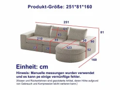 Sofá Esquinero Modular 3 Plazas, con Chaise Longue Curva Reversible, 3 Cojines y Almohadas Cervicales, Tejido Chenilla,^DripeX