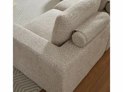 Sofá Esquinero Modular 3 Plazas, con Chaise Longue Curva Reversible, 3 Cojines y Almohadas Cervicales, Tejido Chenilla,^DripeX