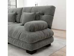 KOMHTOM Conjunto Sofás|Sofá esquinero modular, cuatro plazas, con reposapiés extraíble, tejido chenilla,
