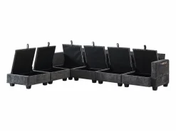Hauss Spole Sofá Modular|Sofá esquinero modular de 6 plazas con 6 compartimentos de almacenaje - Tejido chenilla