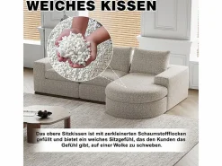 Sofá Esquinero Modular Reversible 6 Plazas, con 6 Cojines y Almohadas Cervicales, Tejido Chenilla, Salón DIY,^DripeX New