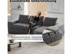 Sofá Esquinero Modular Reversible 6 Plazas, con 6 Cojines y Almohadas Cervicales, Tejido Chenilla, Salón DIY,^DripeX Sale
