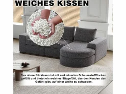 Sofá Esquinero Modular Reversible 6 Plazas, con 6 Cojines y Almohadas Cervicales, Tejido Chenilla, Salón DIY,^DripeX Sale