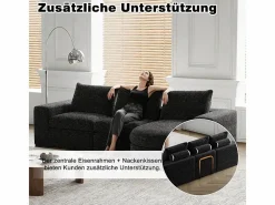 Sofá Esquinero Modular Reversible 6 Plazas, con 6 Cojines y Almohadas Cervicales, Tejido Chenilla, Salón DIY,^DripeX Best
