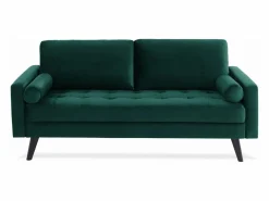 Sweeek Sofá Escandinavo|Sofá estilo escandinavo de terciopelo con patas de madera, 3 plazas