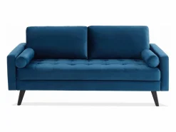 Sofá estilo escandinavo de terciopelo con patas de madera, 3 plazas^Sweeek Sale