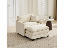 Hauss Spole Sofá individual Cloud en tejido chenilla - Para salón, dormitorio y apartamento Beige Clearance