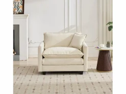 Hauss Spole Sofá individual Cloud en tejido chenilla - Para salón, dormitorio y apartamento Beige Clearance