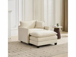 Hauss Spole Sofá individual Cloud en tejido chenilla - Para salón, dormitorio y apartamento Beige Clearance